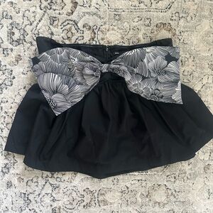 Express Black Bow Front Bubble Top for Night Out